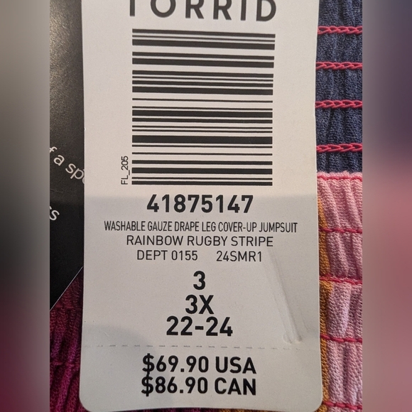 NWT Torrid Washable Gauze Drape Leg Cover-Up Jumpsuit plus size 3x - Picture 13 of 13